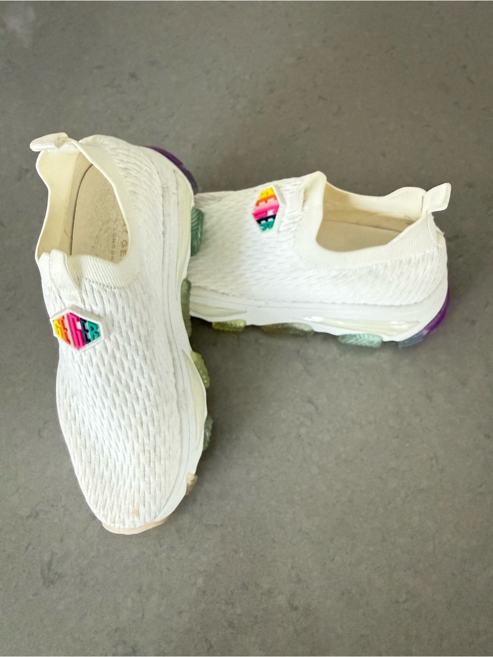 Kurt Geiger White Slip-On Sneakers with Rainbow Logo 8 Excellent condition